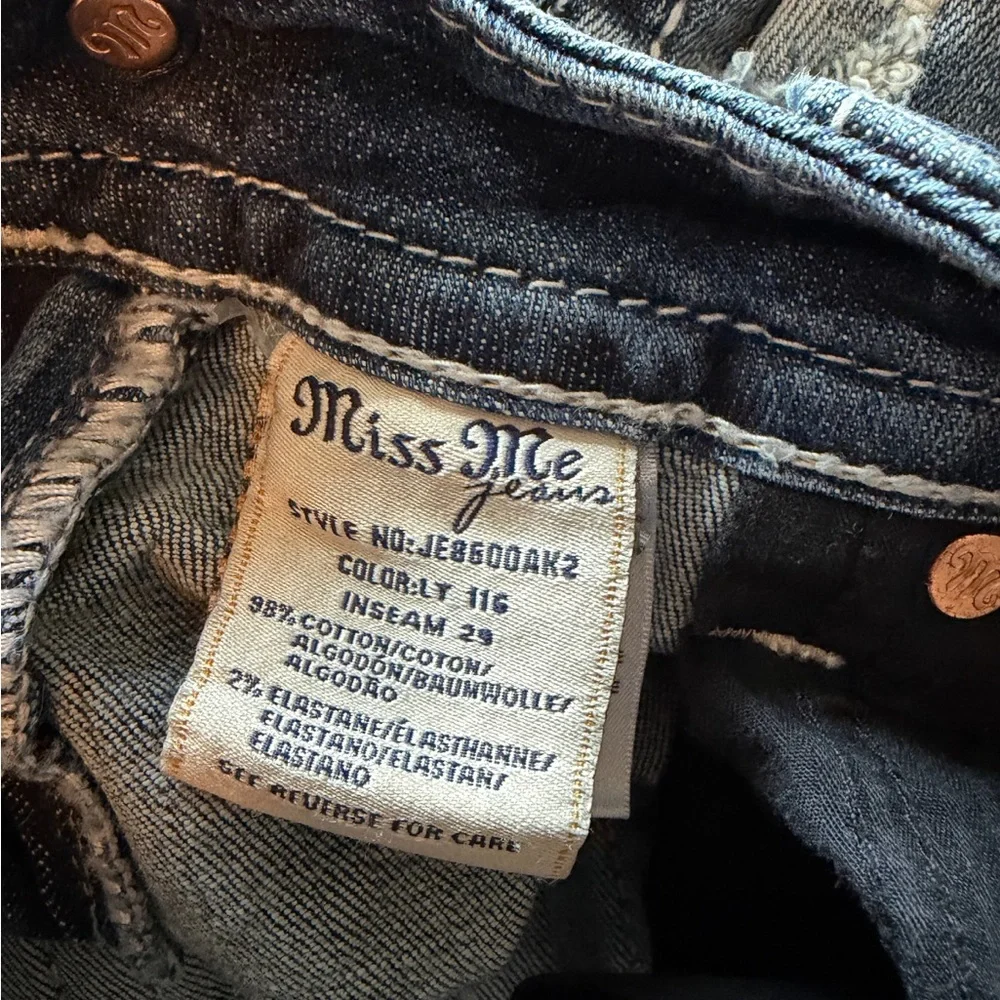 Miss Me Signature Womens Size 25 Blue Low Rise Light Wash Ankle Skinny Jeans‎